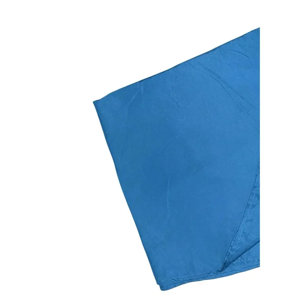 Queen Size Microfiber Flat Sheet Solid Blue Bedding Soft Lightweight Breathable